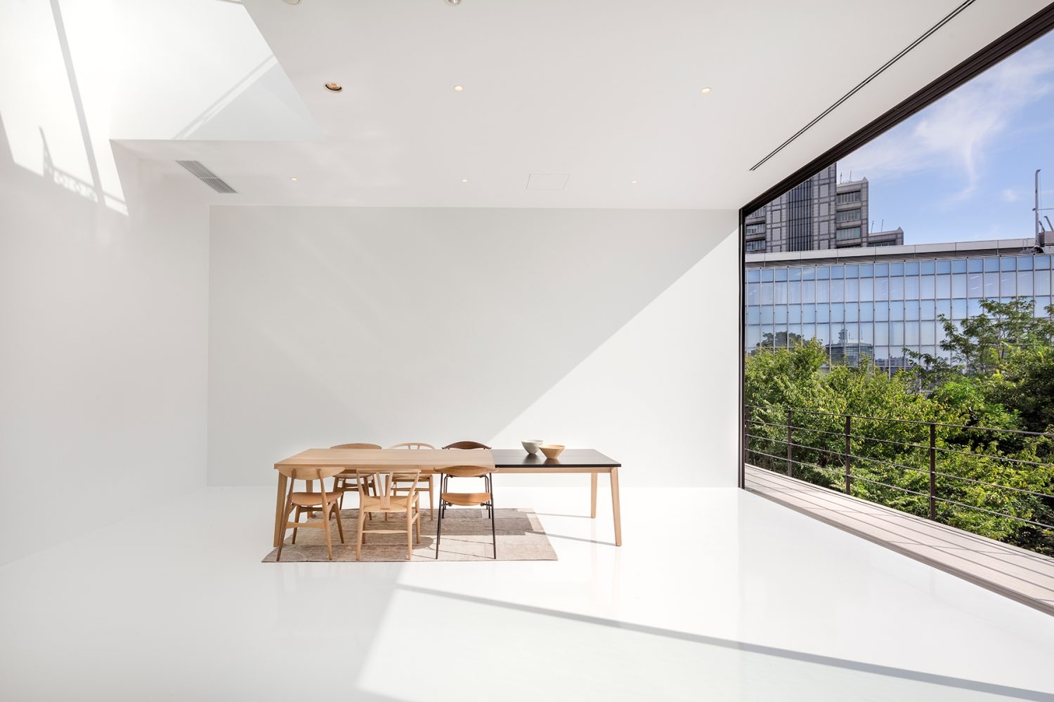 東南向き 北天窓✕白壁