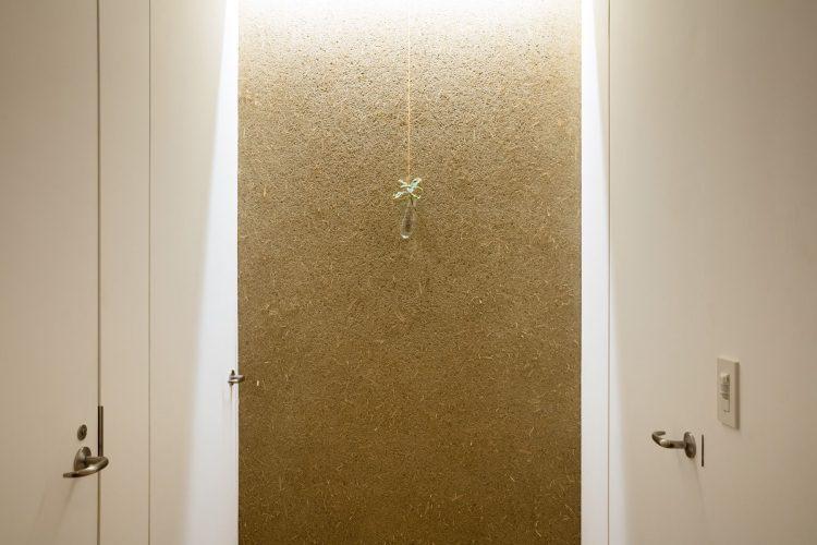 玄関正面の左官壁