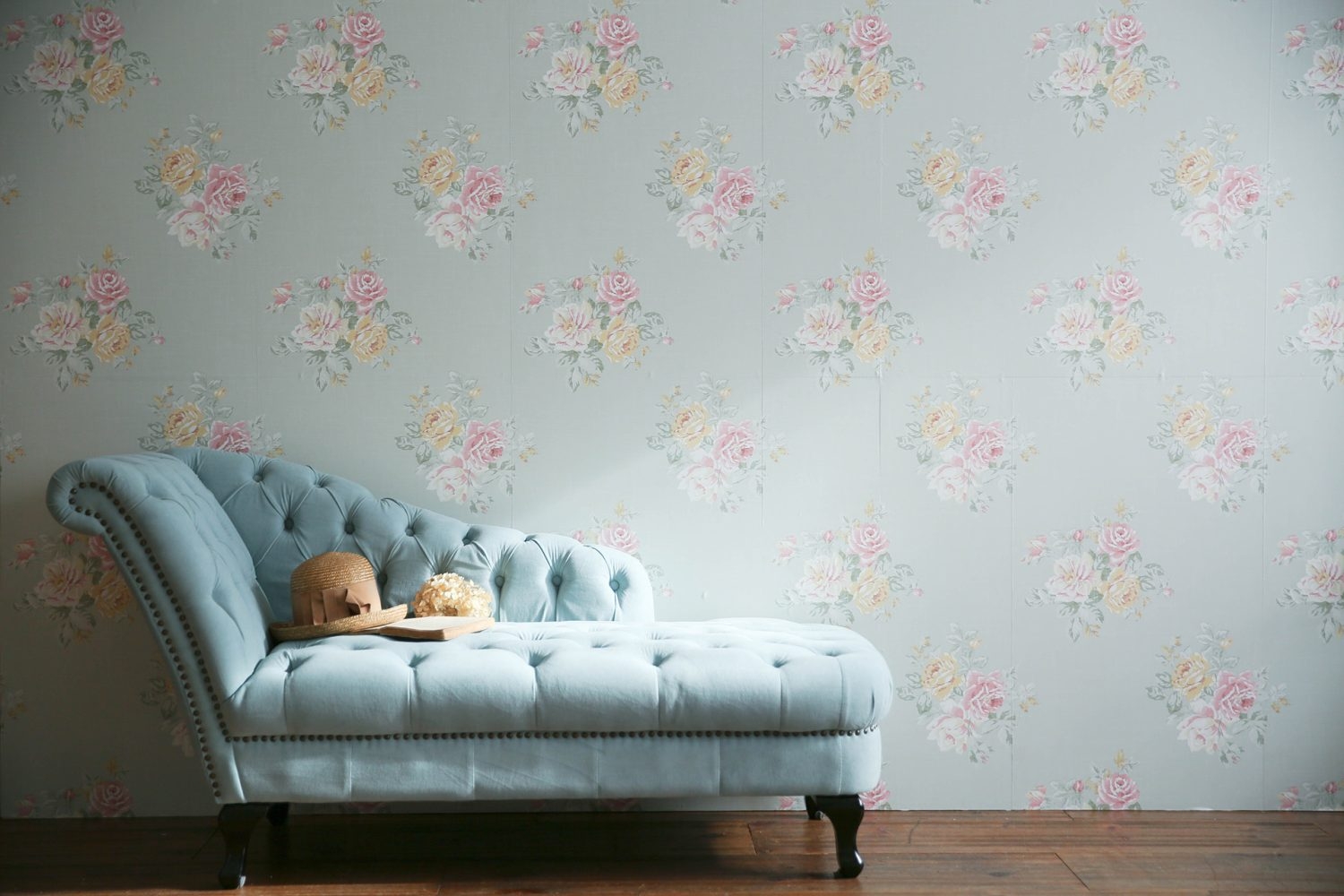 背景パネル 花柄ブルー