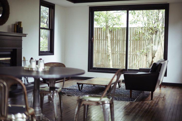 ダイニングルームの外はテラス