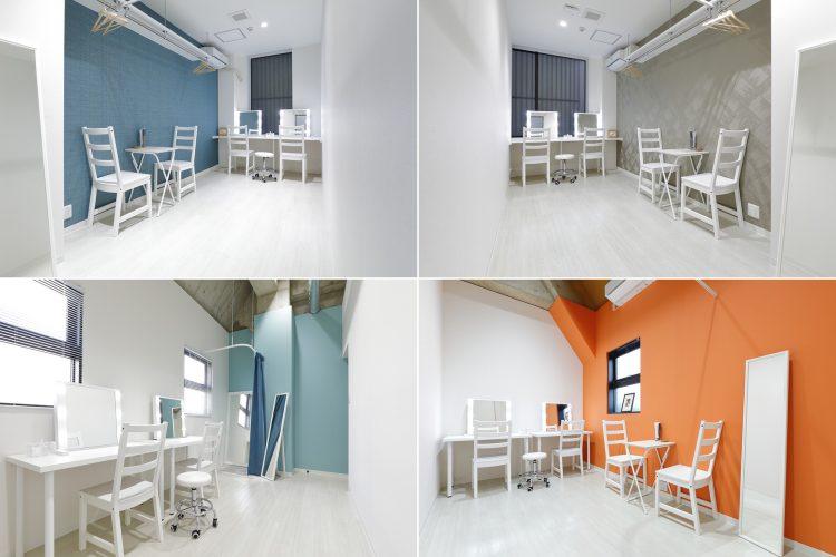 オプション;メイクや着替えもできる控室は4部屋