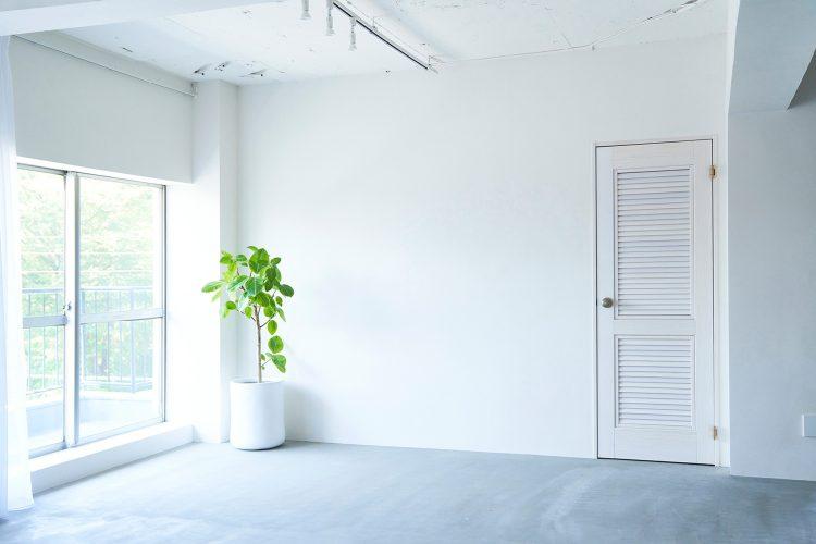 南側の窓と西側の壁