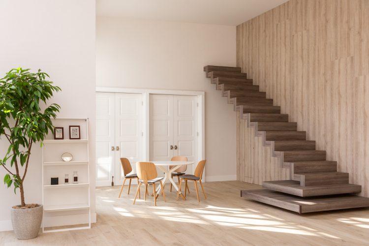 落ち着いた色の階段はファッション撮影にも