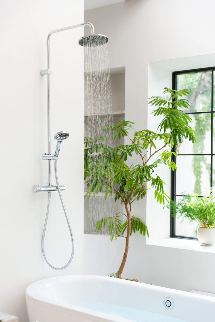 可動式のバスタブとシャワー