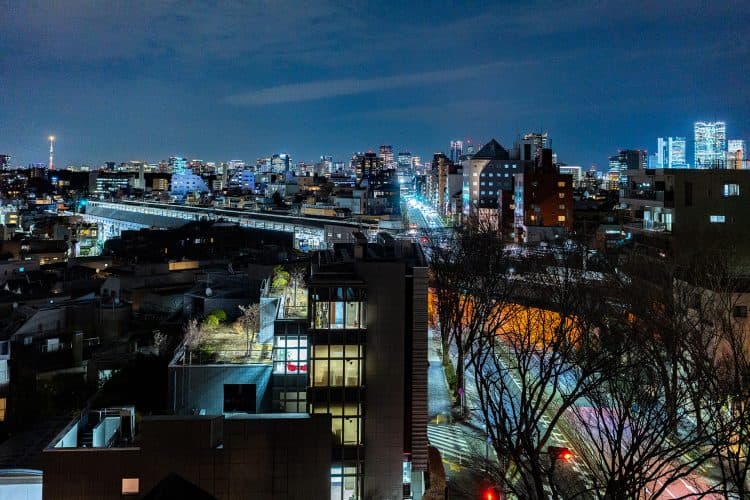 東方角の夜景 / 1月 17:30頃