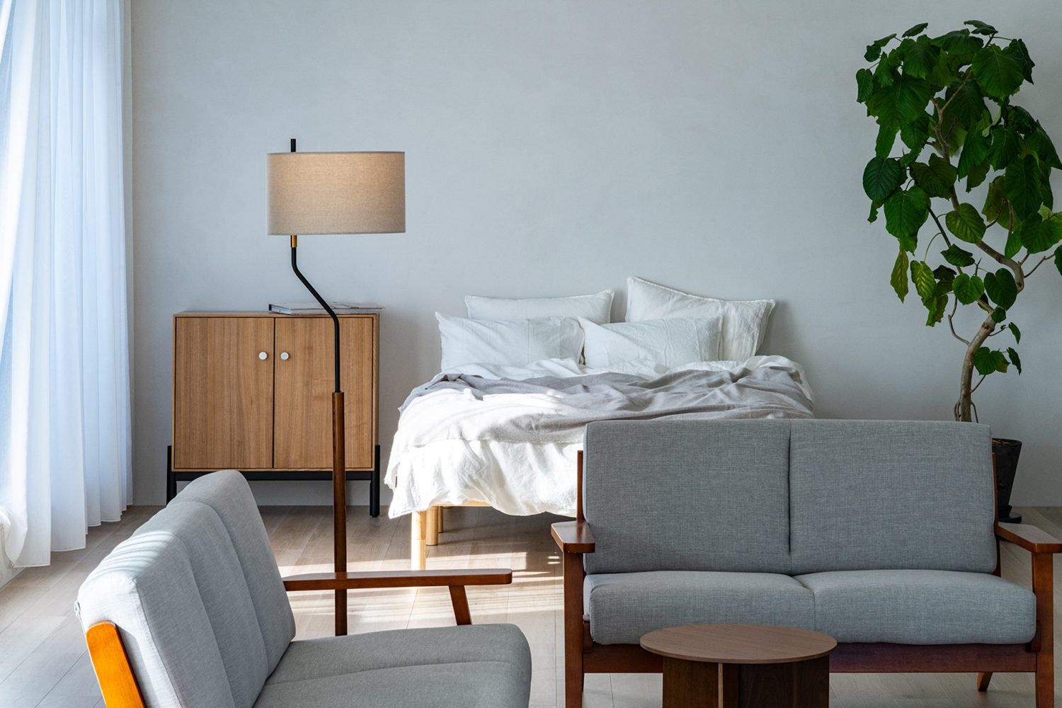 シームレスにつながるリビング・ベッドルームエリア