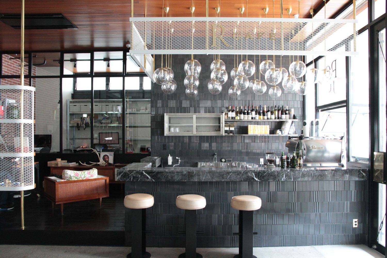 cafe 大理石のカウンター