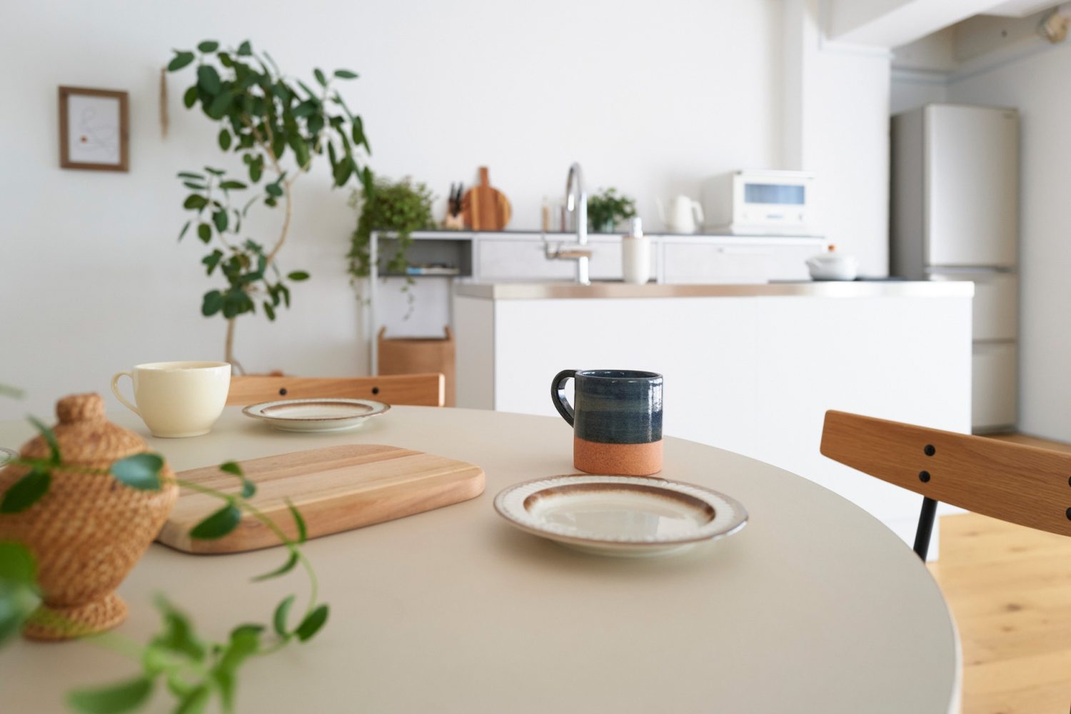 白壁ではナチュラルテイストに