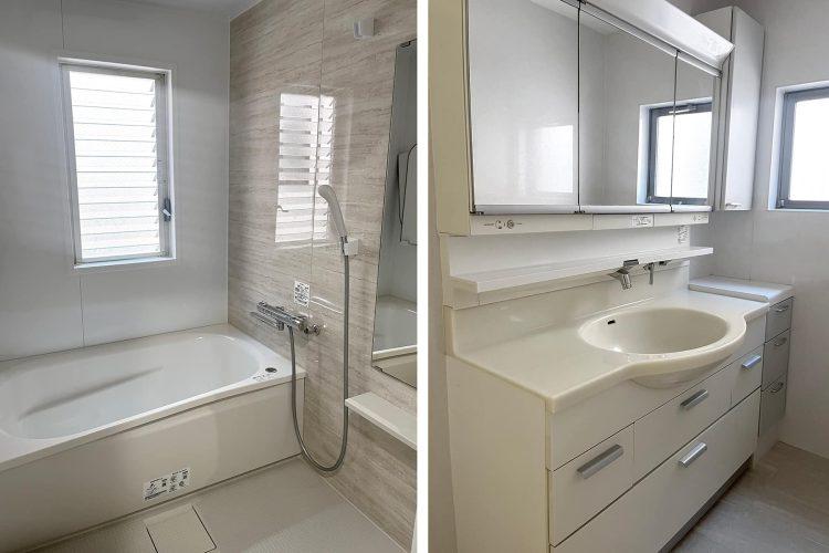 バスルームと洗面スペース