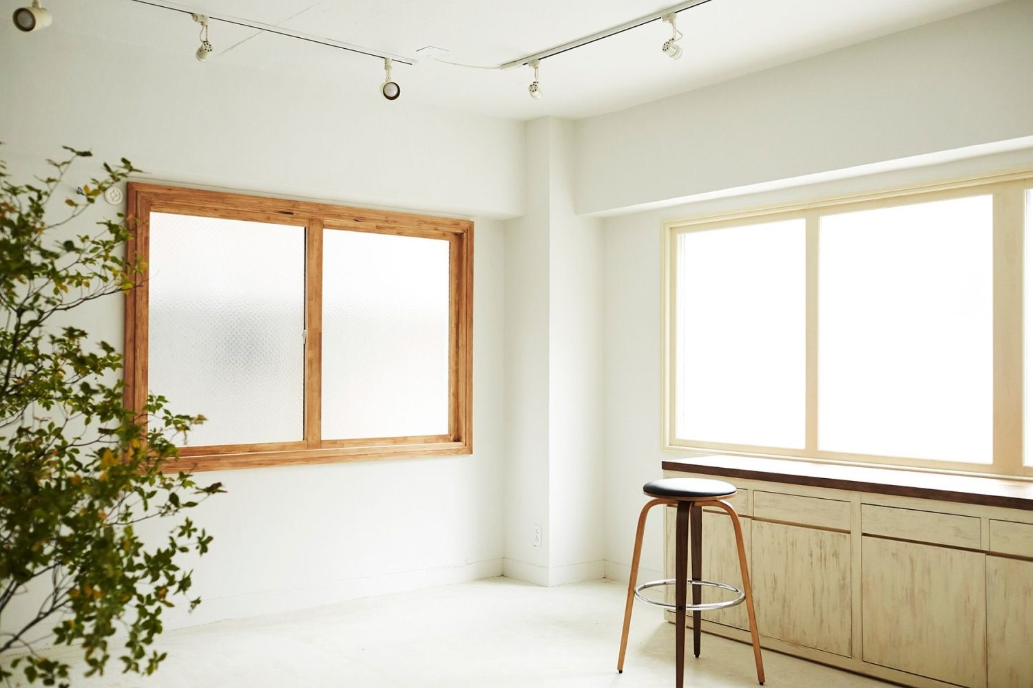 デザインの異なるふたつの窓