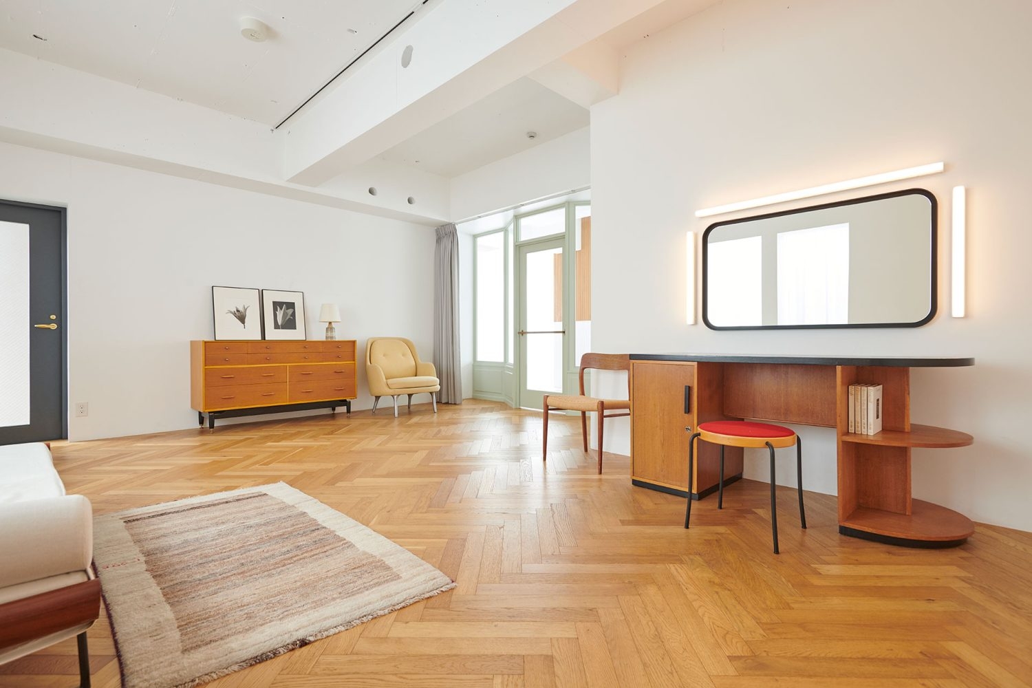 ヘリンボーン張りの床