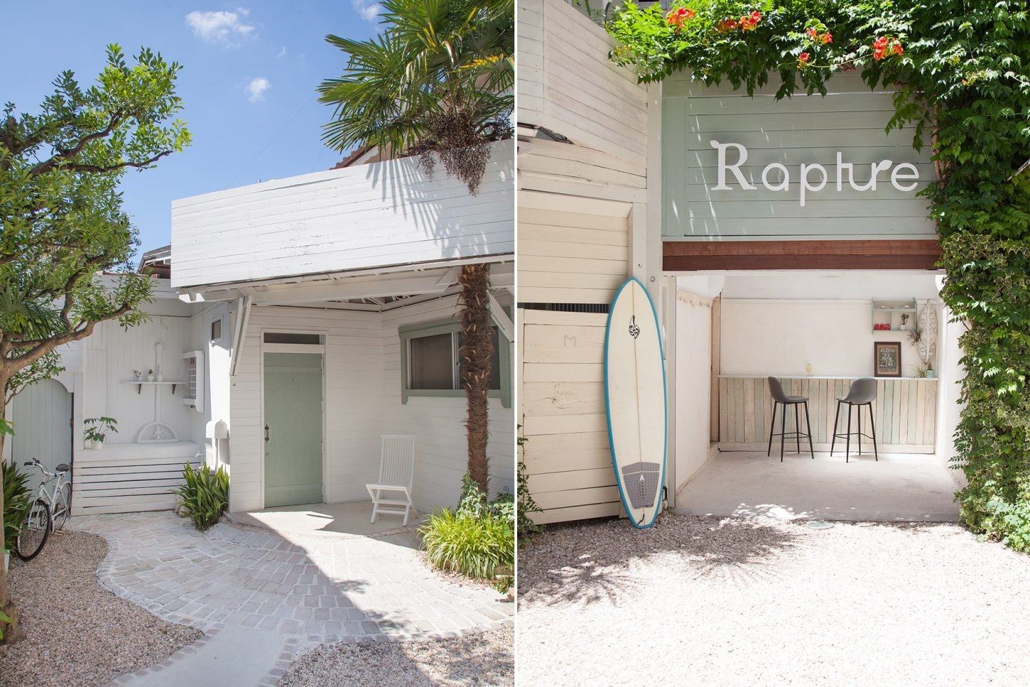 エントランスの玄関と小屋