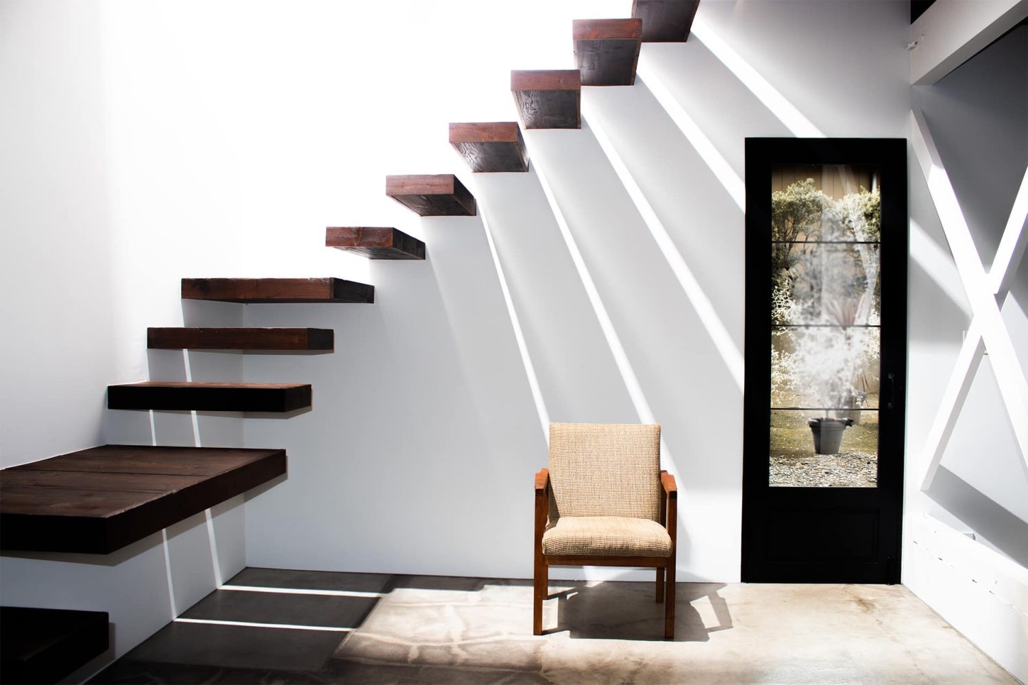 手すりのない階段