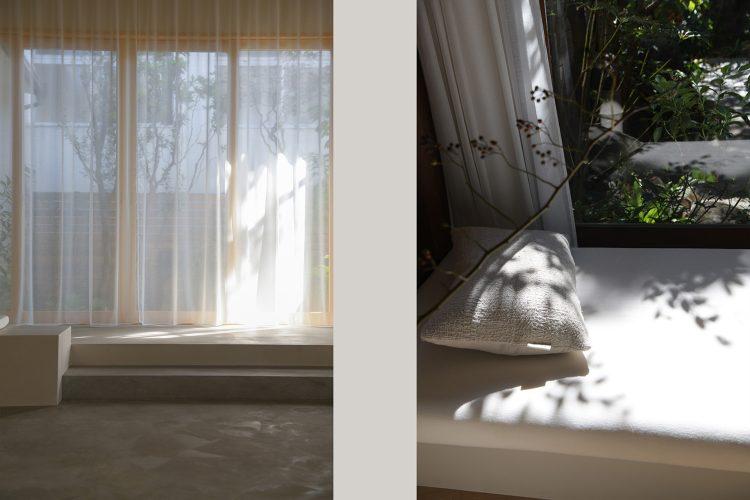 晴れた日は木漏れ日が順に現れる