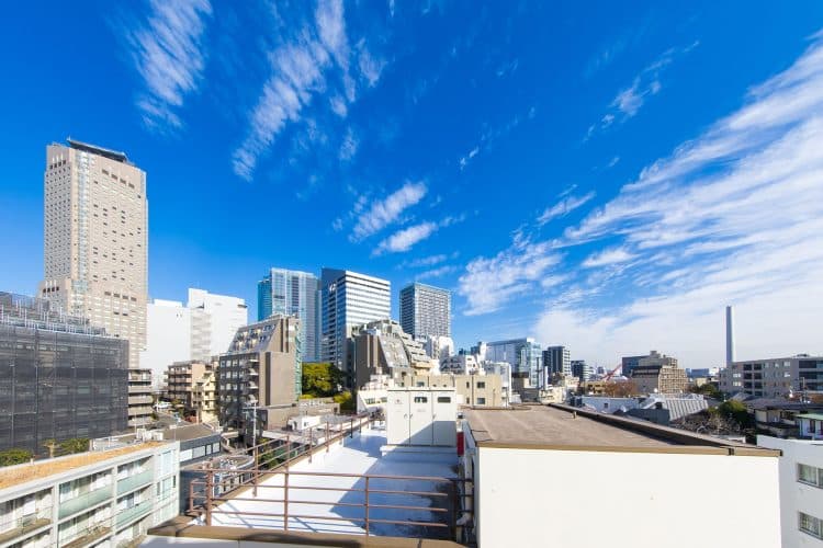 東側のバルコニーからの景色