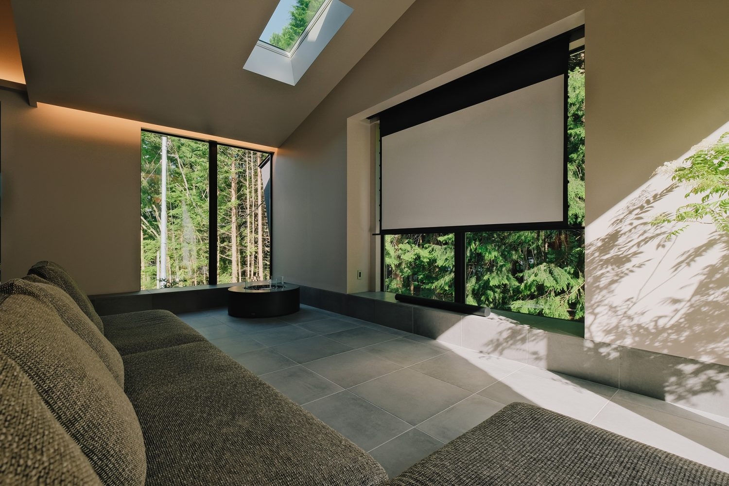 夜にはシアタールームに