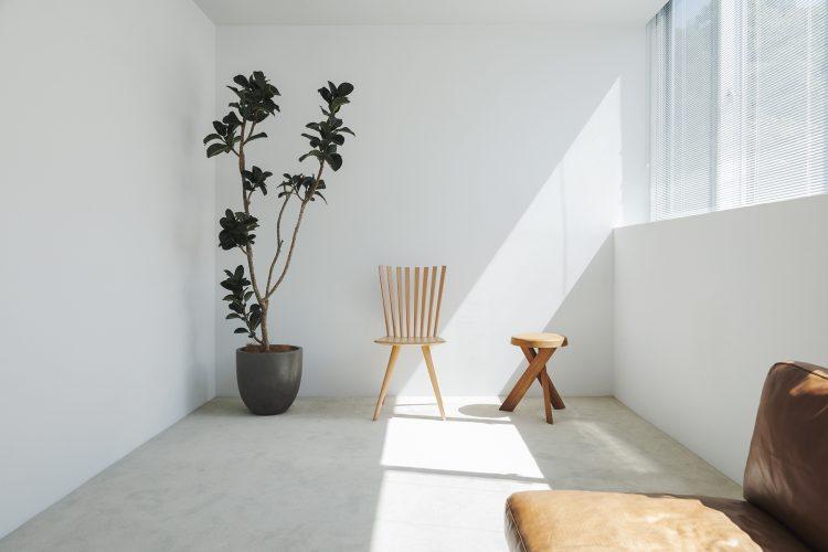 白壁に差し込む自然光