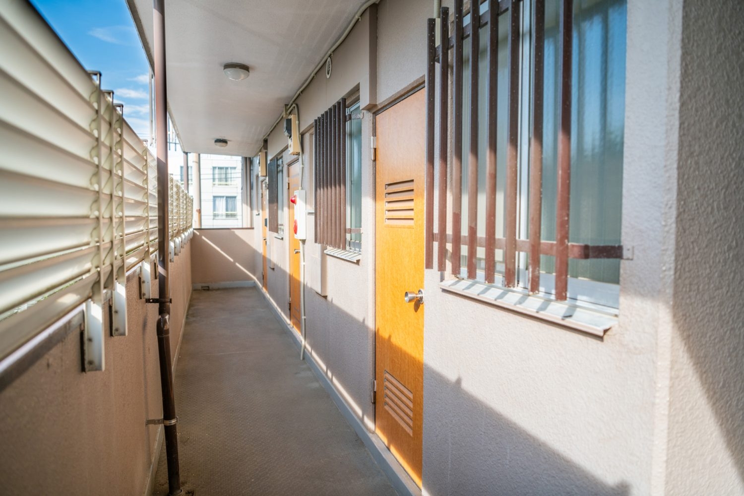 オプション:レトロで懐かしさのある玄関扉と廊下