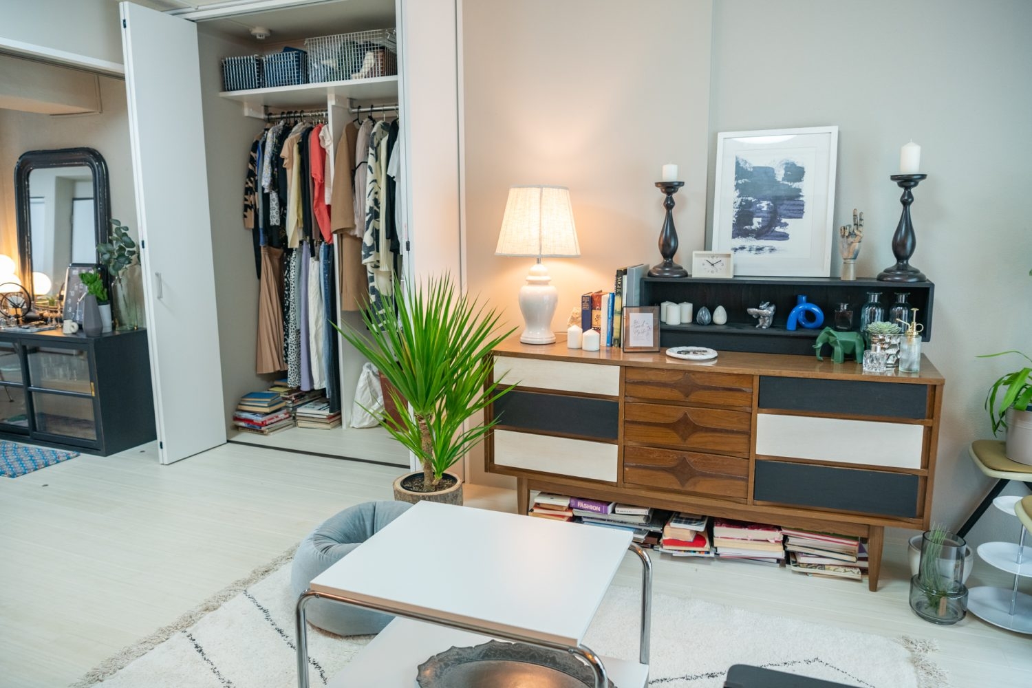 実際に使えるクローゼットも