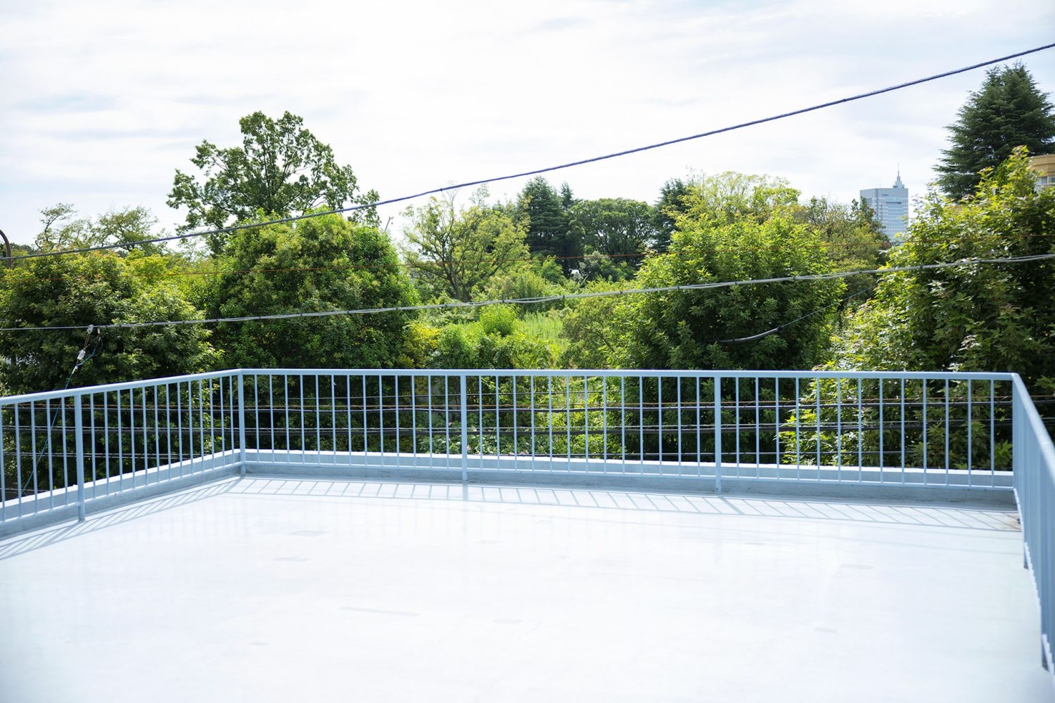 グリーンを背景にした屋上