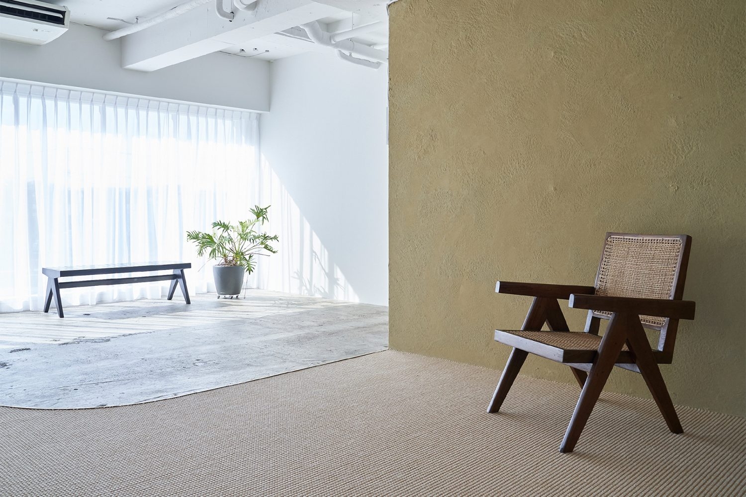 4F 白壁と左官壁のメイン空間