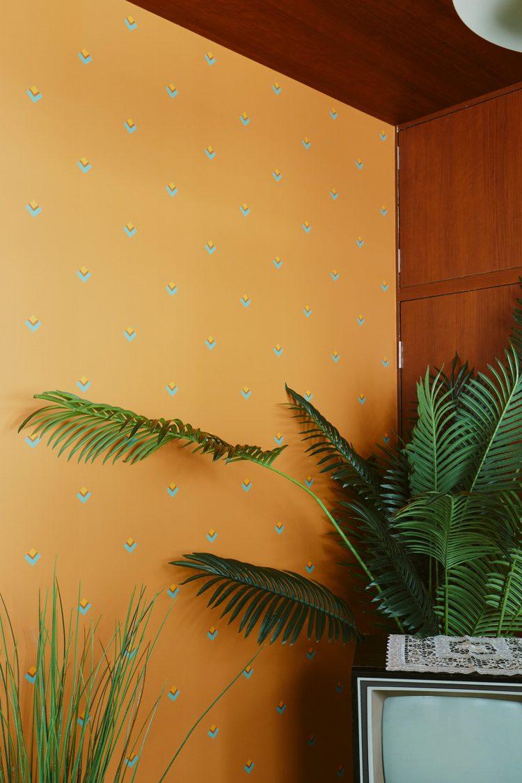 2F オリジナルデザインのオレンジ壁