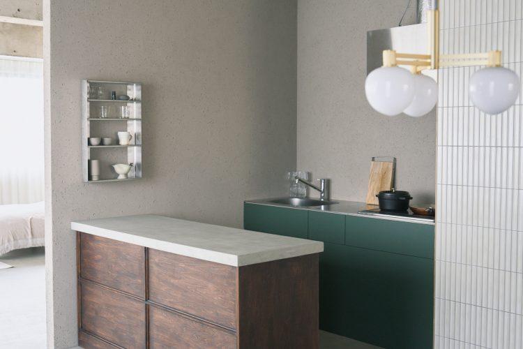 可動式洗面台の天板を替えてキッチンカウンターとしても