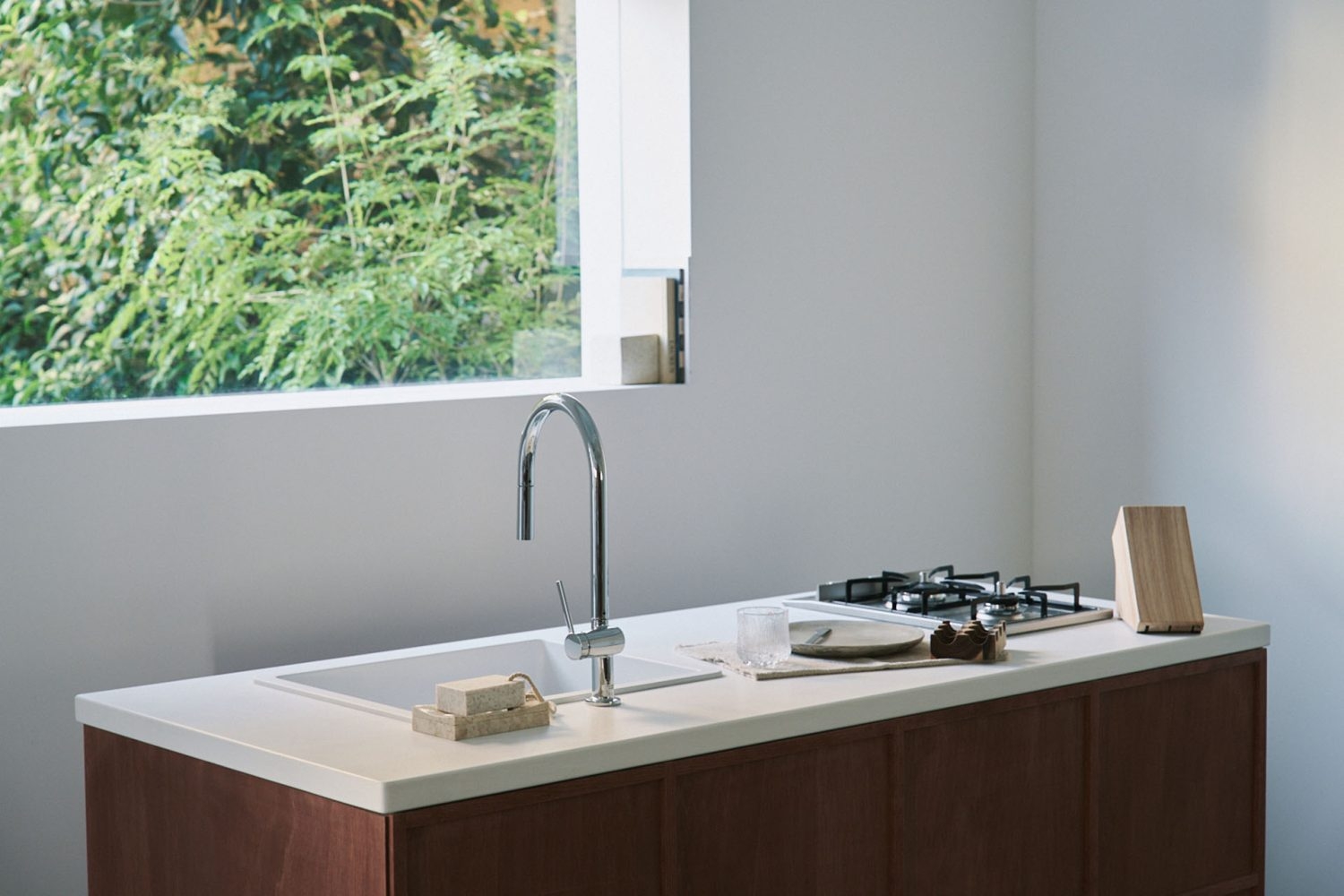 グリーン抜けと移動式キッチンの組み合わせ