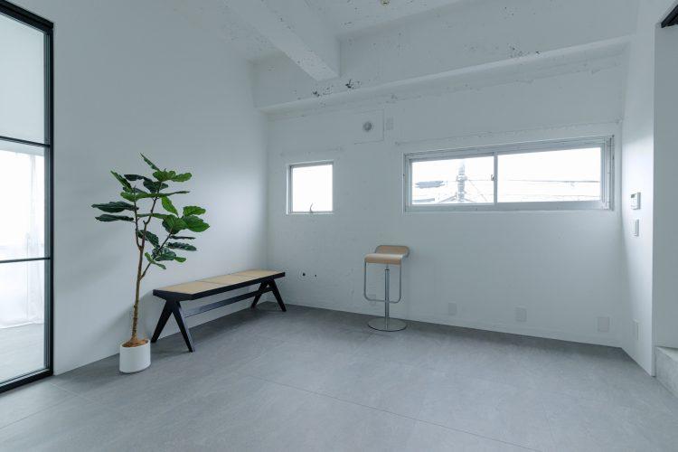 質感の異なる2種の白壁