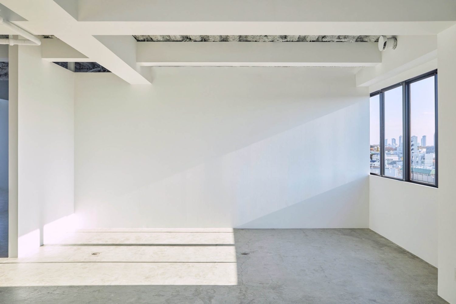 午後から夕方までは左の白壁に自然光