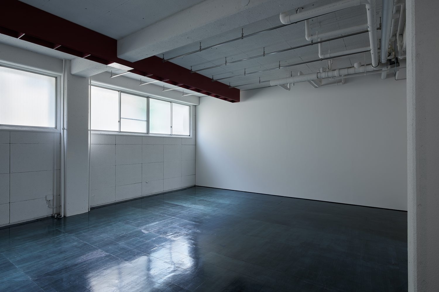 プレーンな白壁を背景に撮影も