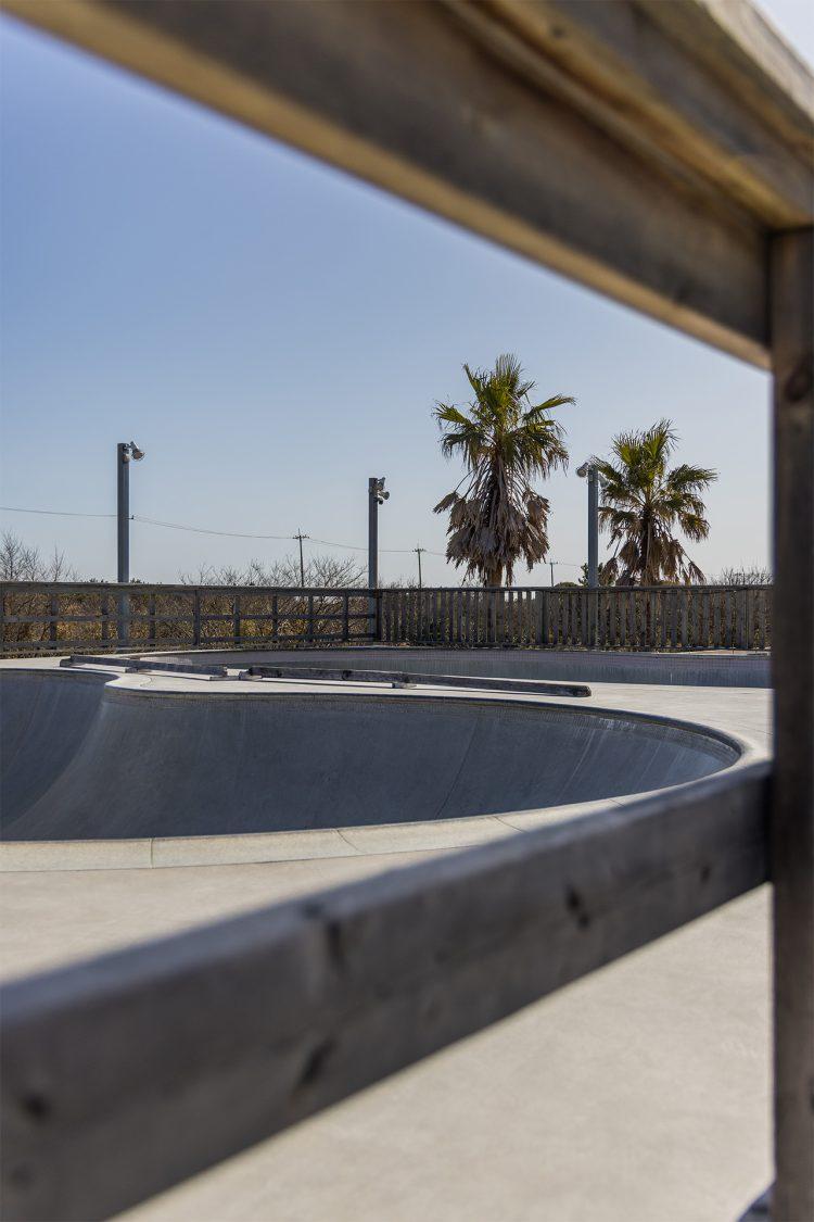 木の手すり越しのバートボウル