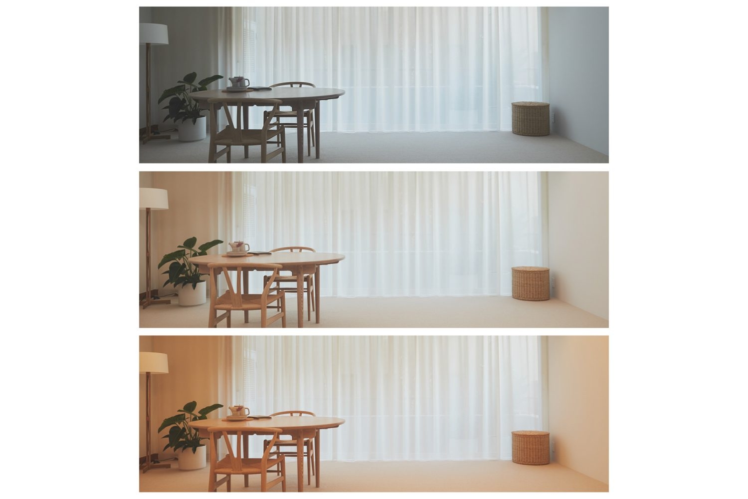 天井のLEDライトを使用した場合