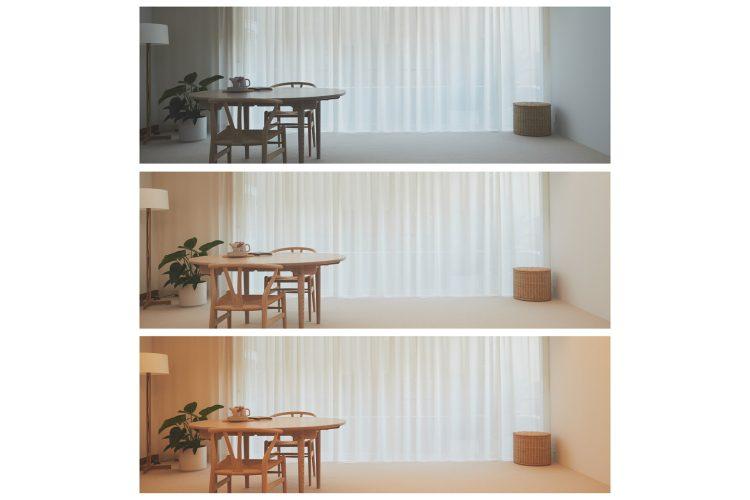 天井のLEDライトを使用した場合