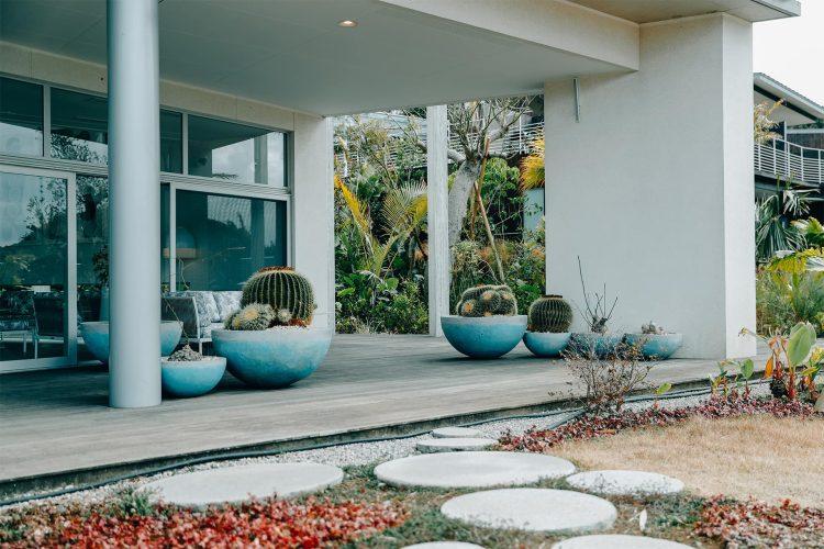 サボテンが印象的なテラス