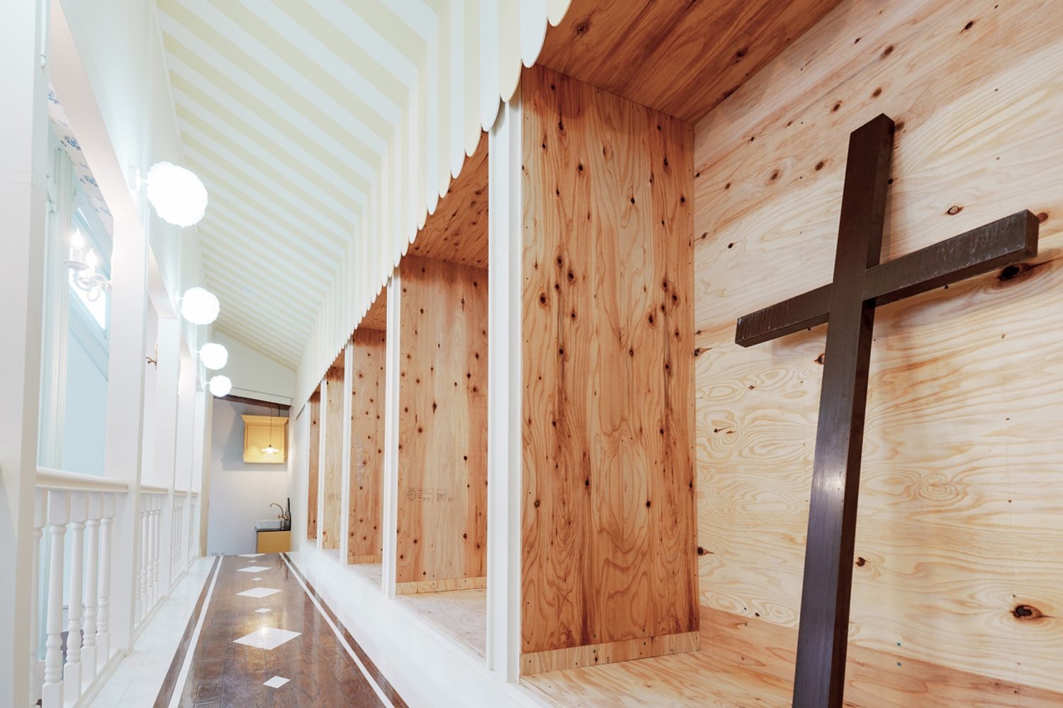 ナチュラルウッドの印象的な一角