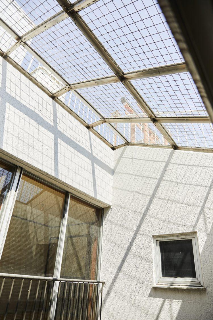 中庭の上は抜ける天井